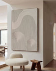 Multicolor Large Minimalist Canvas Art - Neutral Toned Geometric Textured Wall Art - Artwallpainting