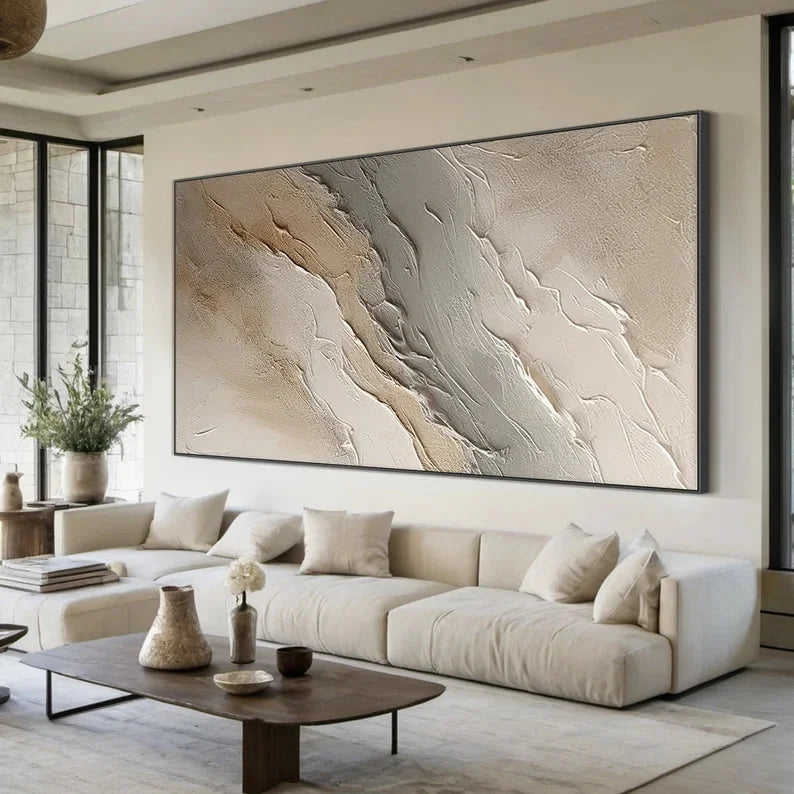 Multicolor Large Wabi-Sabi Style Brown Wall Painting - Artwallpainting