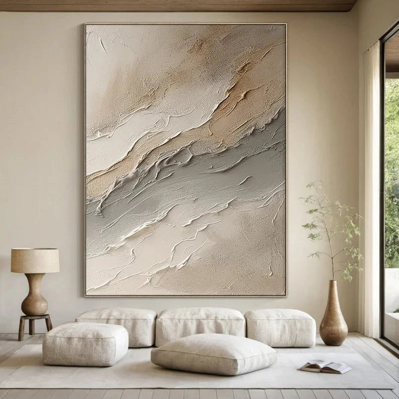Multicolor Large Wabi-Sabi Style Brown Wall Painting - Artwallpainting