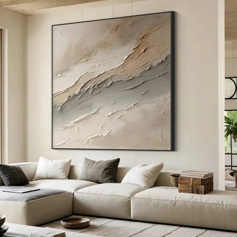 Multicolor Large Wabi-Sabi Style Brown Wall Painting - Artwallpainting
