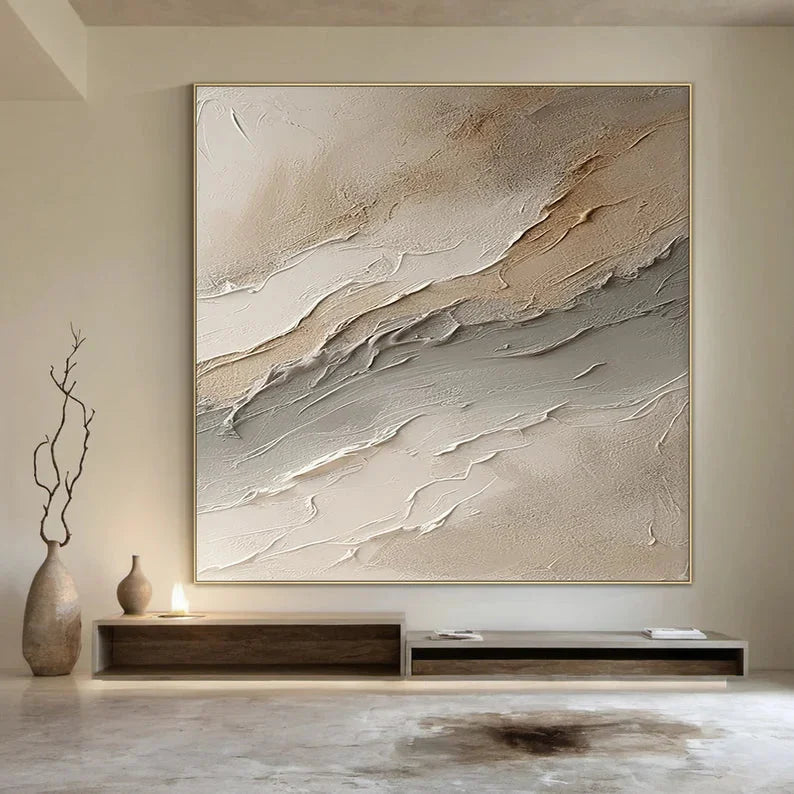 Multicolor Large Wabi-Sabi Style Brown Wall Painting - Artwallpainting