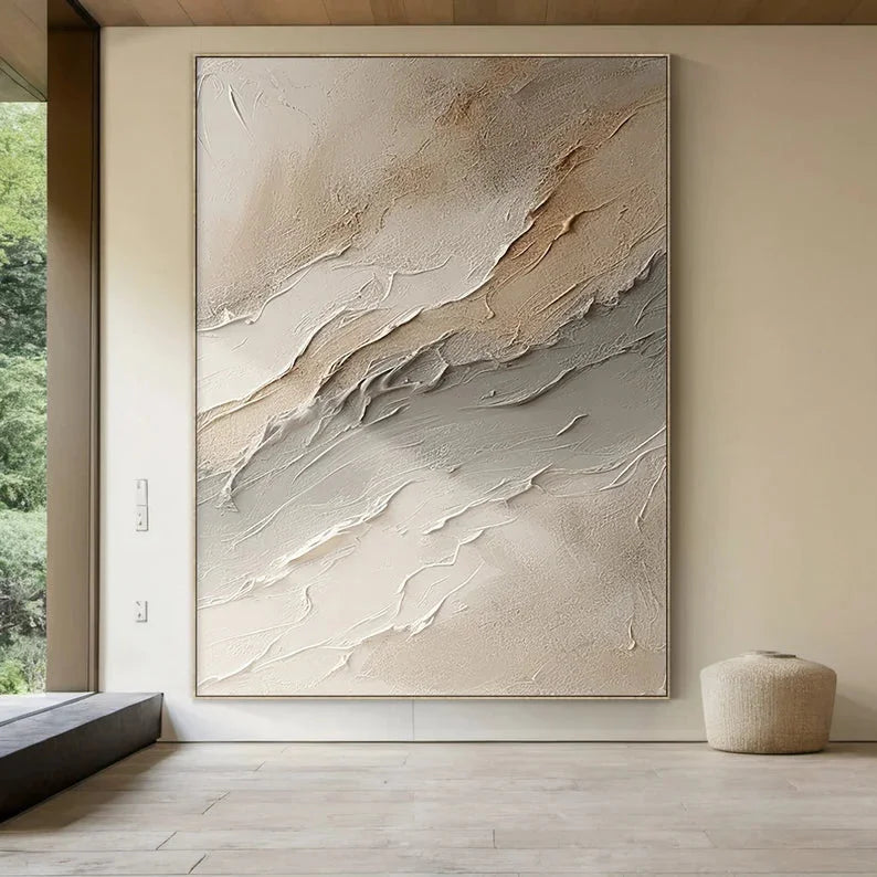 Multicolor Large Wabi-Sabi Style Brown Wall Painting - Artwallpainting