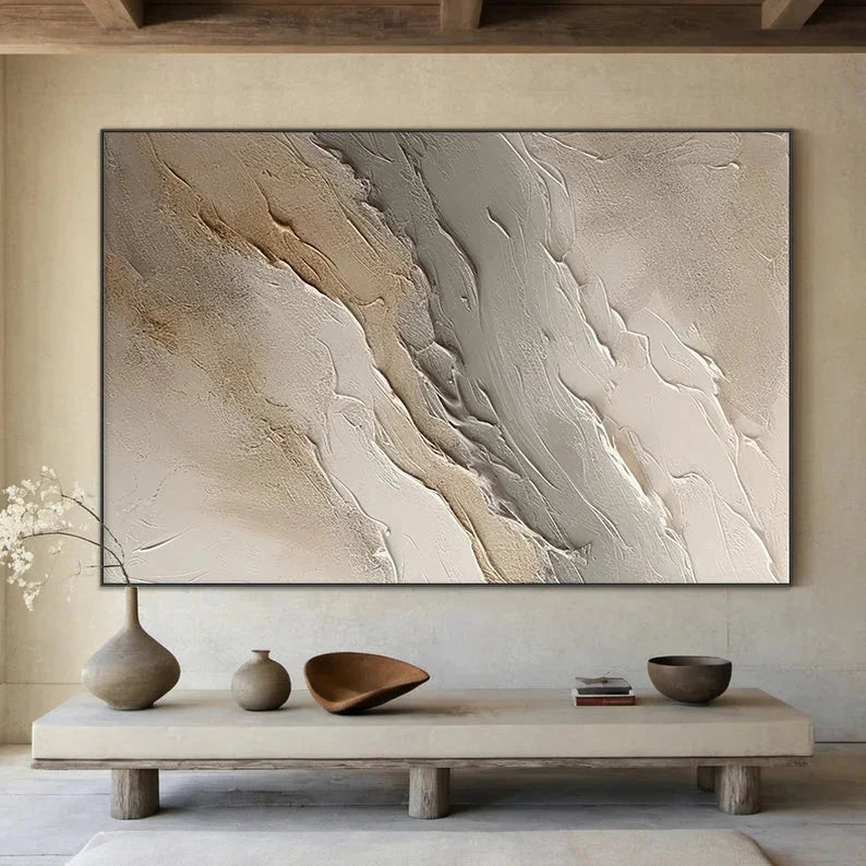 Multicolor Large Wabi-Sabi Style Brown Wall Painting - Artwallpainting