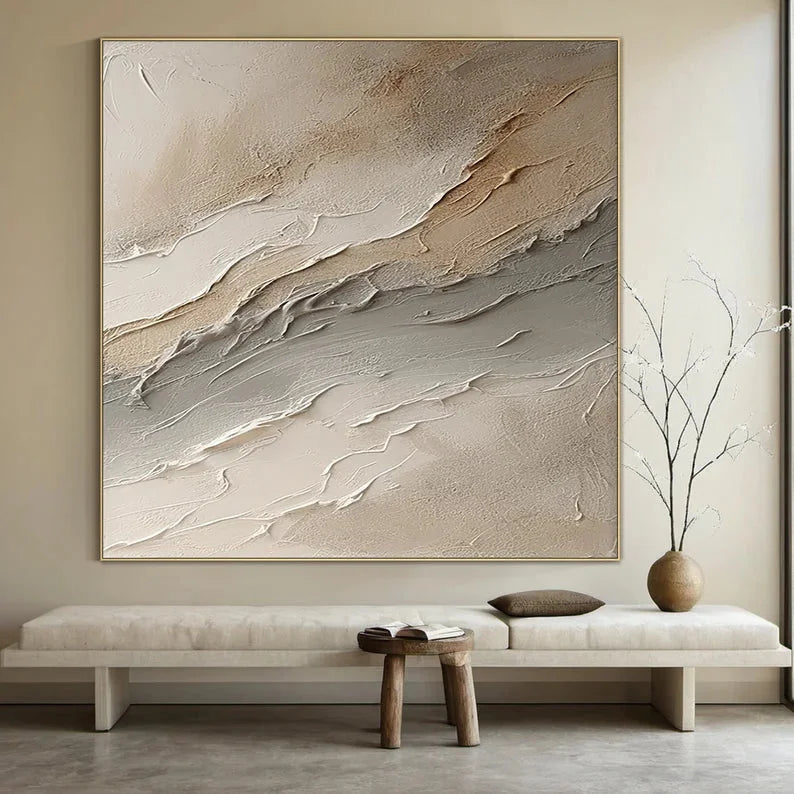 Multicolor Large Wabi-Sabi Style Brown Wall Painting - Artwallpainting