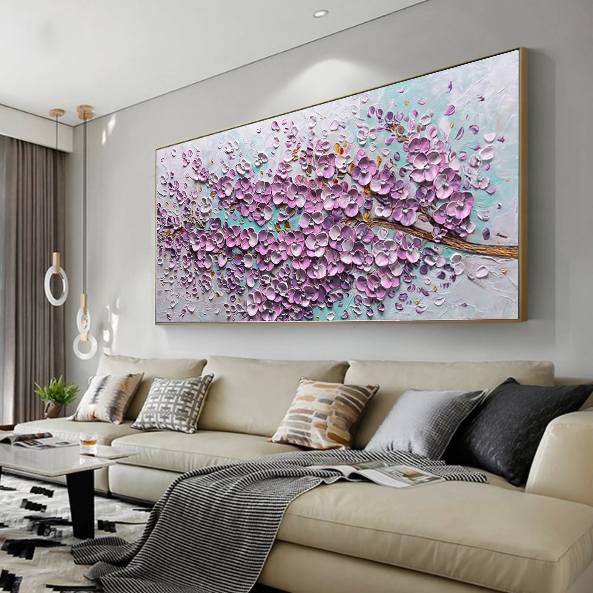 Multicolor Lavender Bliss Petal Dance - Artwallpainting
