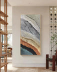 Multicolor Layered Earth Textured Art - Artwallpainting