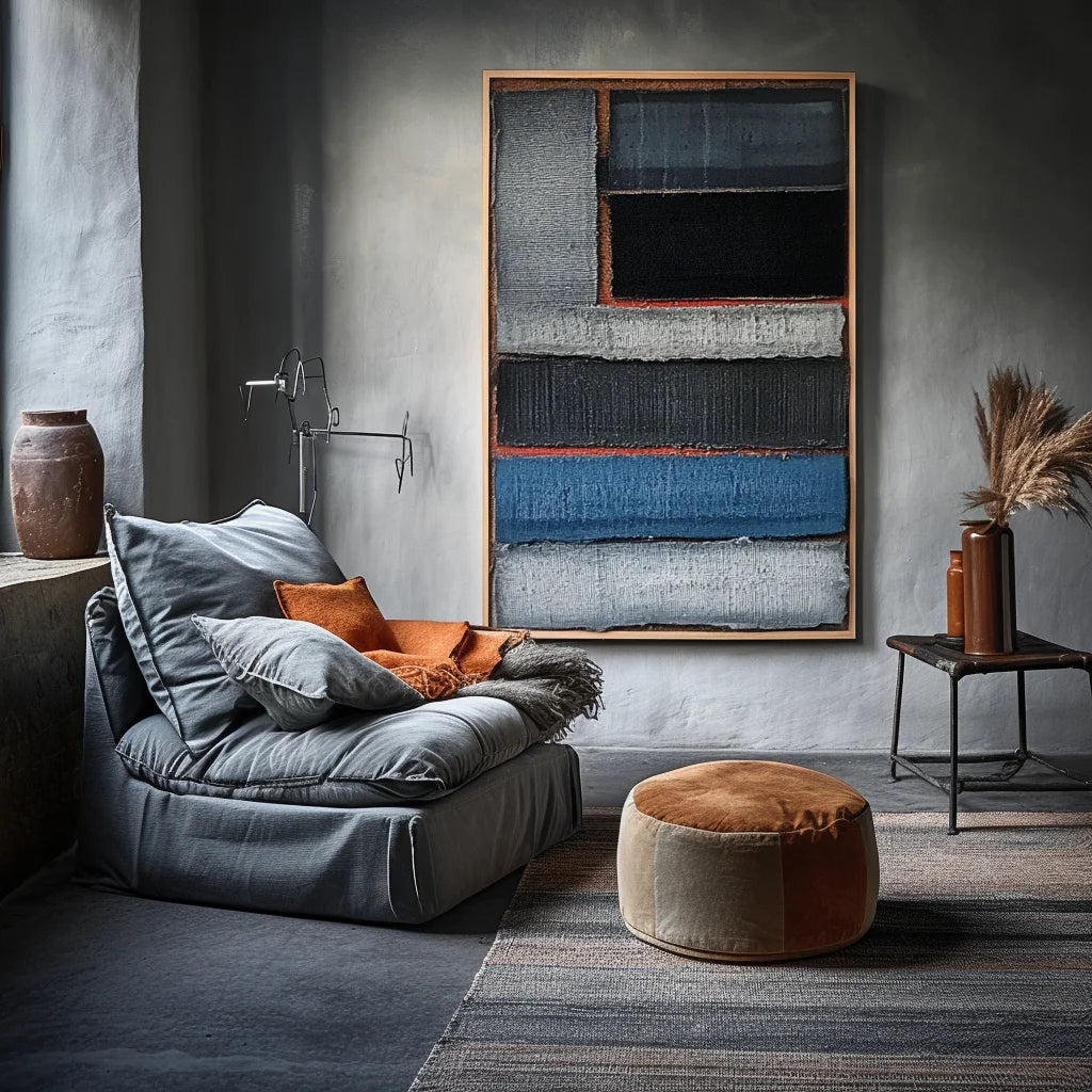 Multicolor Layered Geometric Abstract Painting - Stacked Silence - Artwallpainting