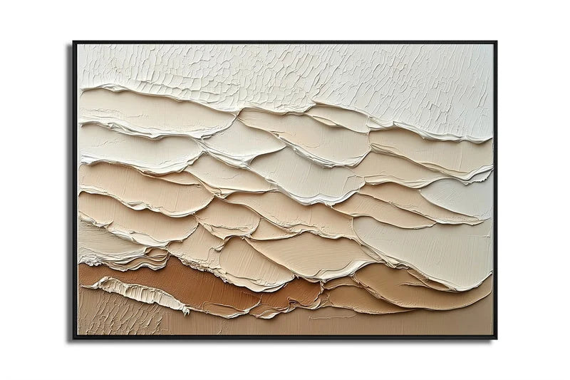 Multicolor Layered Sand Dunes Textured Abstract Canvas - Modern Minimalist Art - Artwallpainting