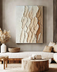 Multicolor Layered Sand Dunes Textured Abstract Canvas - Modern Minimalist Art - Artwallpainting