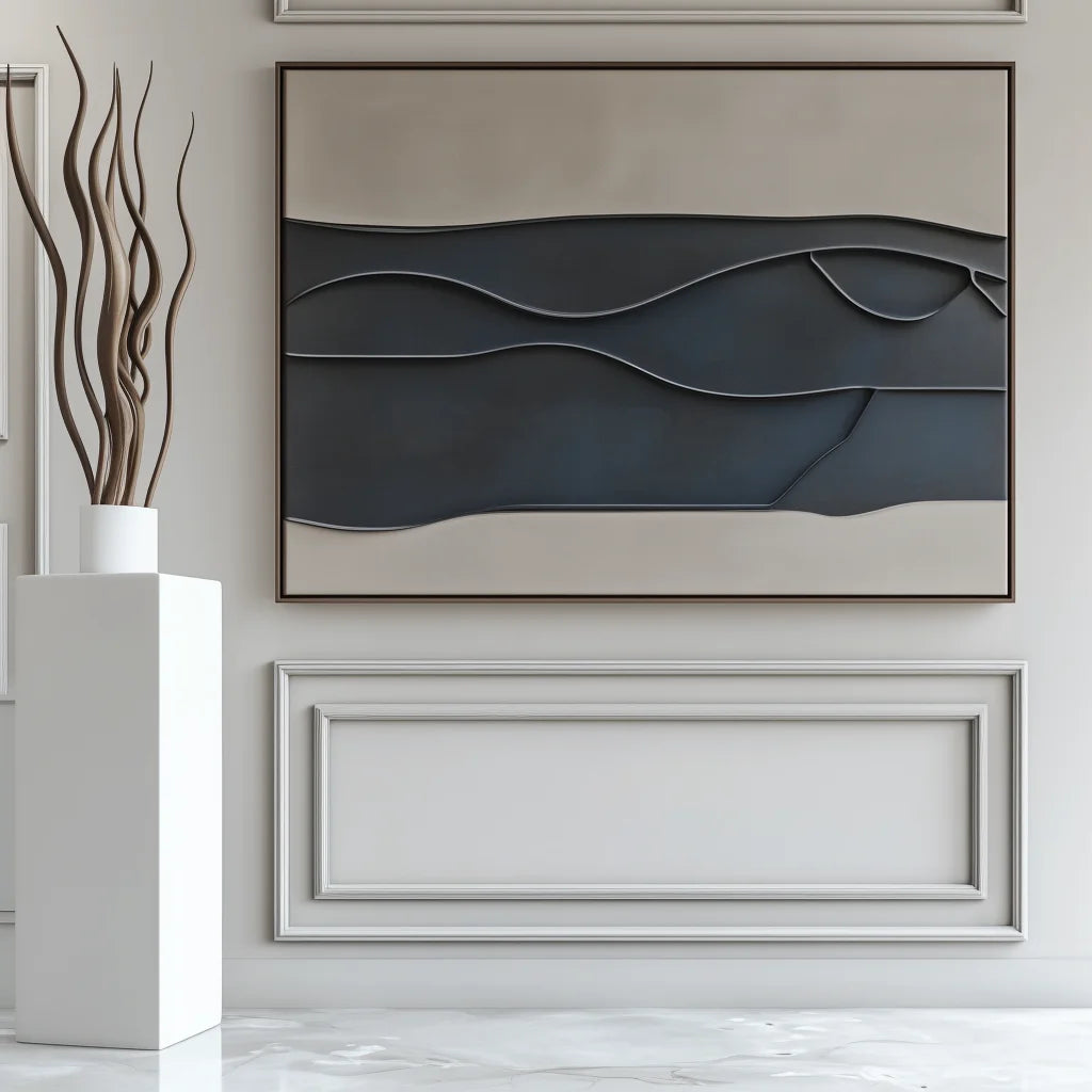 Multicolor Layered Sculptural Abstract Painting - Layers Of Silence - Artwallpainting