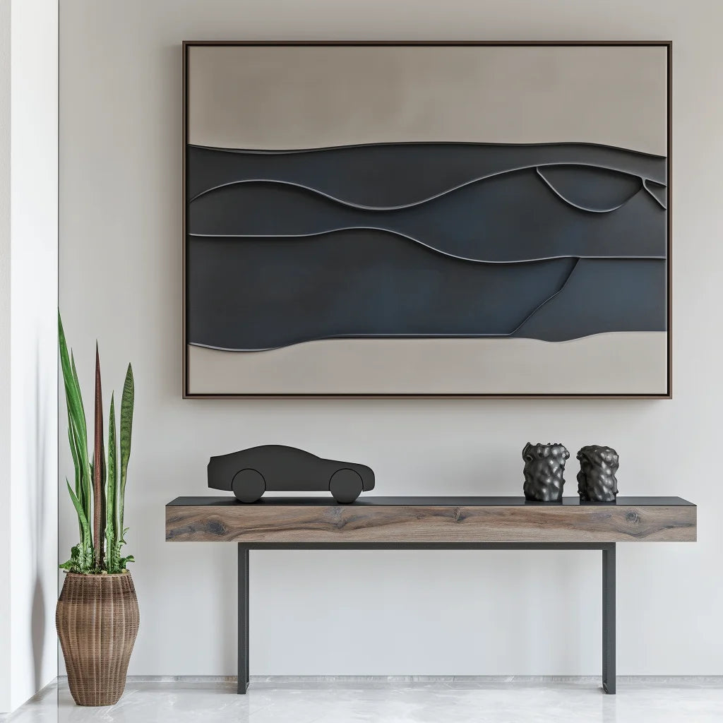 Multicolor Layered Sculptural Abstract Painting - Layers Of Silence - Artwallpainting