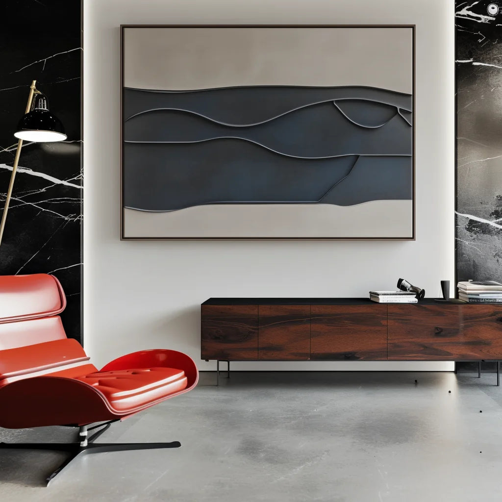 Multicolor Layered Sculptural Abstract Painting - Layers Of Silence - Artwallpainting