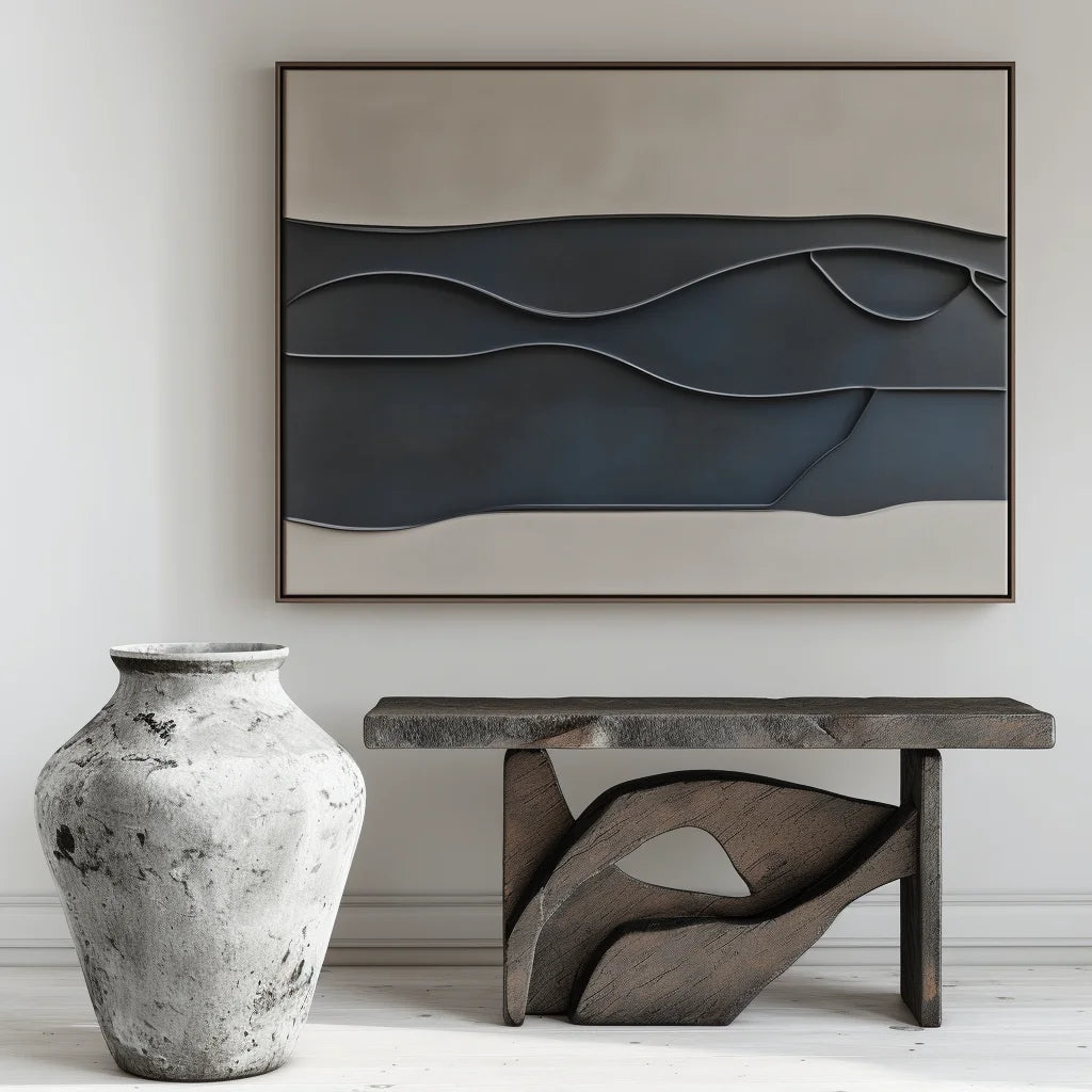 Multicolor Layered Sculptural Abstract Painting - Layers Of Silence - Artwallpainting