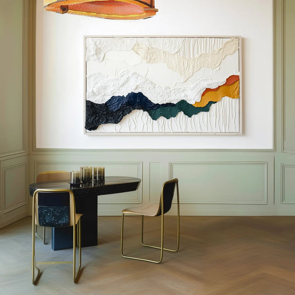 Multicolor Layered Terrain-Modern Abstract 3D Mountain Texture Wall Art - Artwallpainting