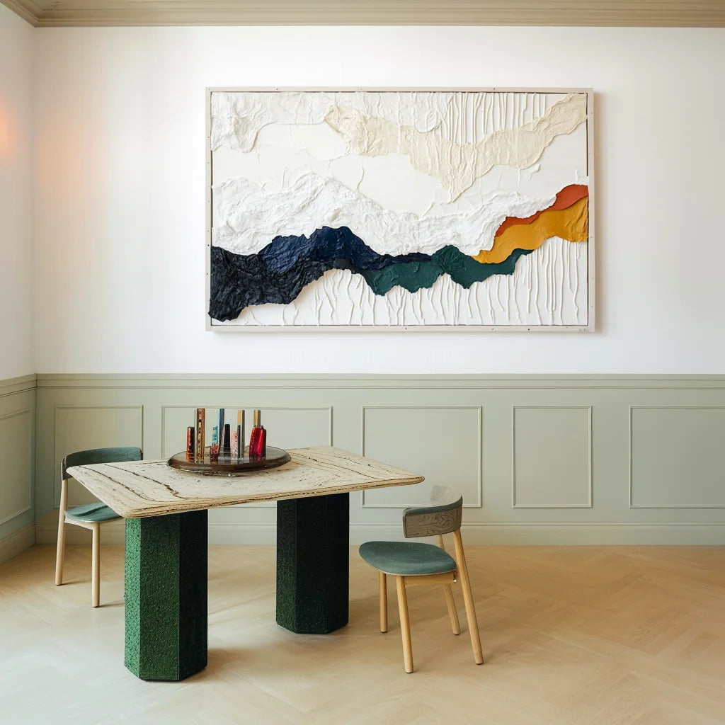 Multicolor Layered Terrain-Modern Abstract 3D Mountain Texture Wall Art - Artwallpainting