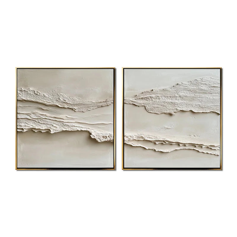 Multicolor Layered Tranquility Diptych - Artwallpainting