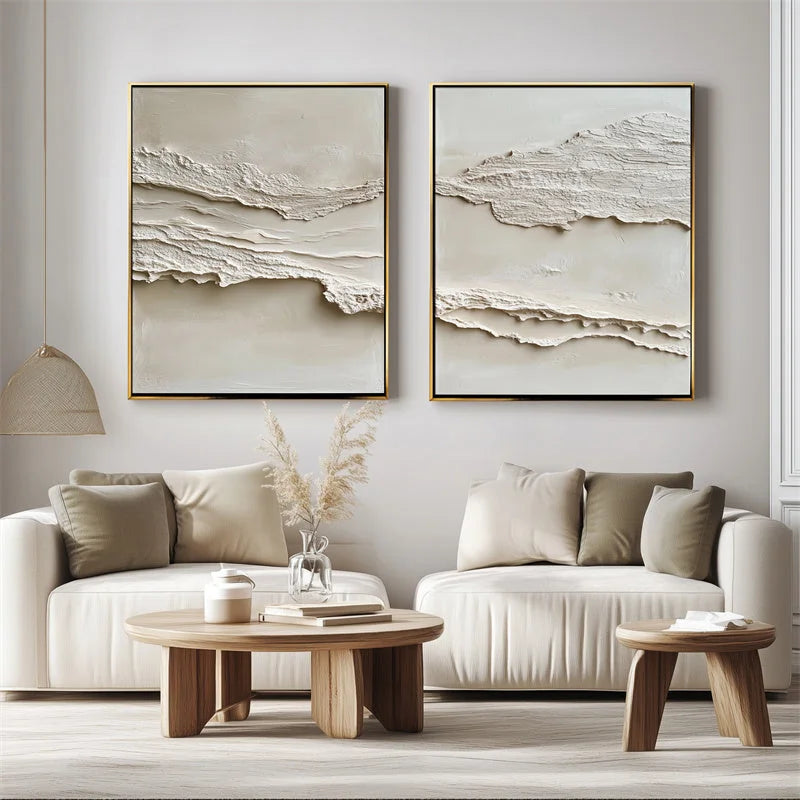 Multicolor Layered Tranquility Diptych - Artwallpainting