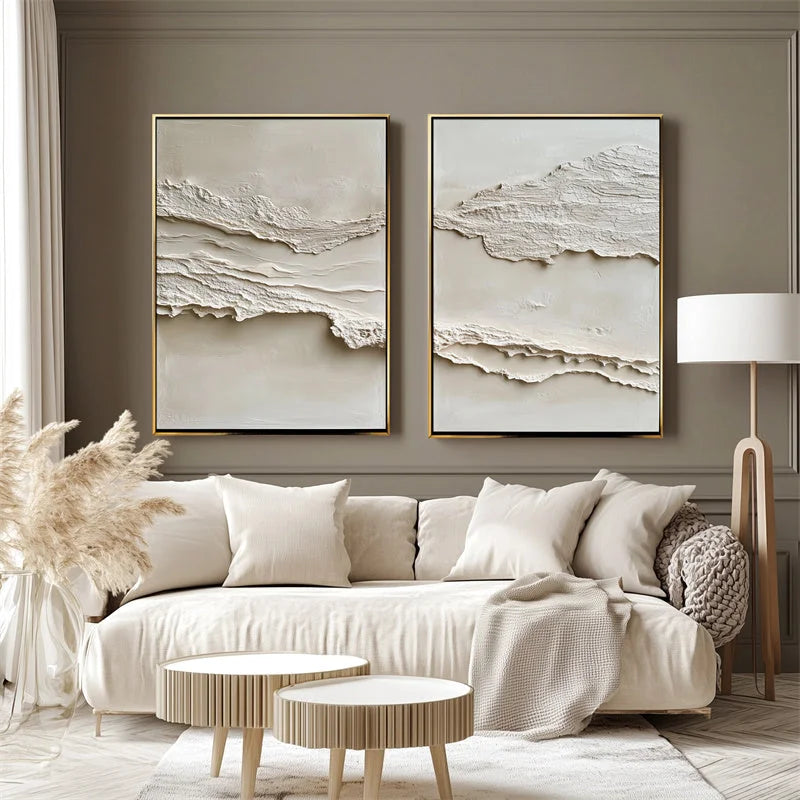 Multicolor Layered Tranquility Diptych - Artwallpainting