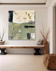 Multicolor Layers Of Time - Modern Green Abstract Oil Painting With Texture - Artwallpainting