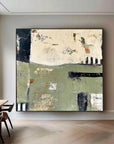 Multicolor Layers Of Time - Modern Green Abstract Oil Painting With Texture - Artwallpainting
