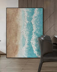 Multicolor Light Tone Beach Art Canvas Painting For Home Decoration - Artwallpainting