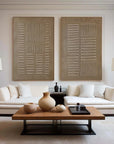 Multicolor Linear Balance Textured Abstract Canvas Duo Set Of 2 - Artwallpainting