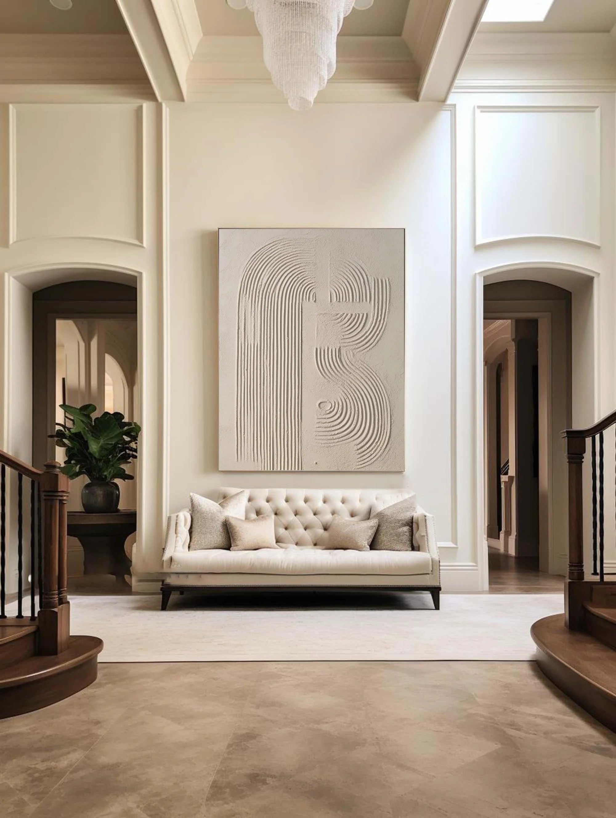 Multicolor Linear Harmony In Sandstone - Artwallpainting