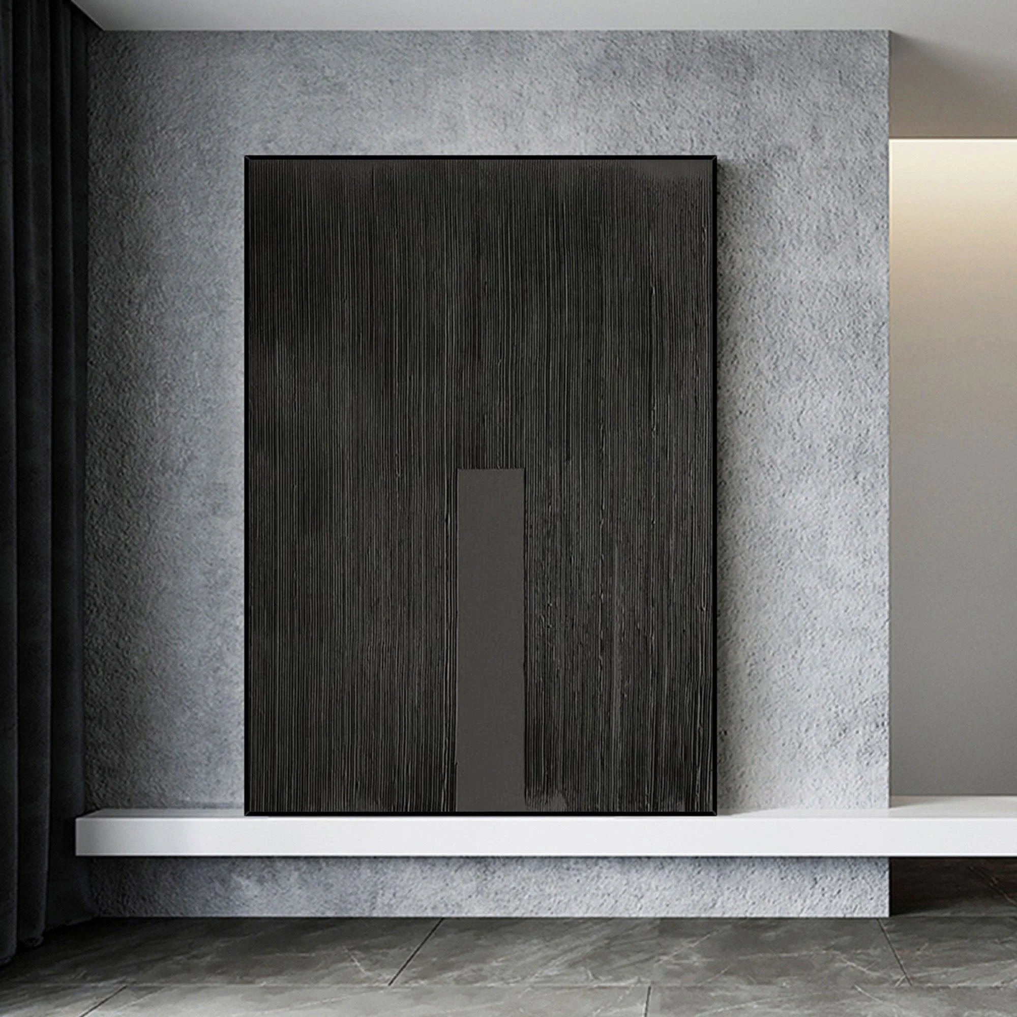 Multicolor Linear Minimalist Canvas With Vertical Accent - Artwallpainting