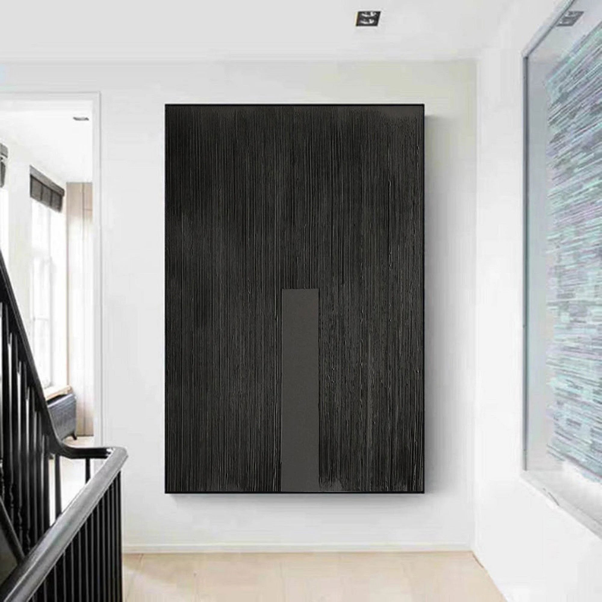 Multicolor Linear Minimalist Canvas With Vertical Accent - Artwallpainting