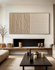 Multicolor Lines Of Silence - Minimalist Wabi-Sabi Textured Oil Painting - Artwallpainting