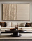 Multicolor Lines Of Silence - Minimalist Wabi-Sabi Textured Oil Painting - Artwallpainting