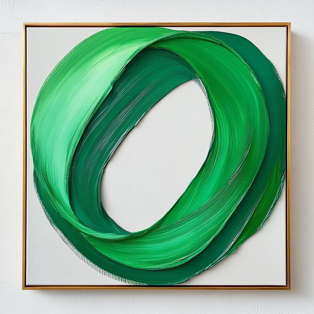 Multicolor Loop Of Light - Abstract Oil Painting For Minimalist Modern Wall Art - Artwallpainting