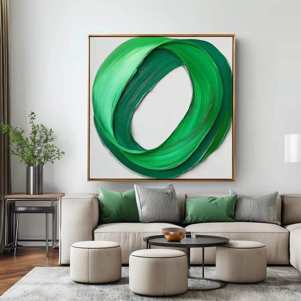 Multicolor Loop Of Light - Abstract Oil Painting For Minimalist Modern Wall Art - Artwallpainting