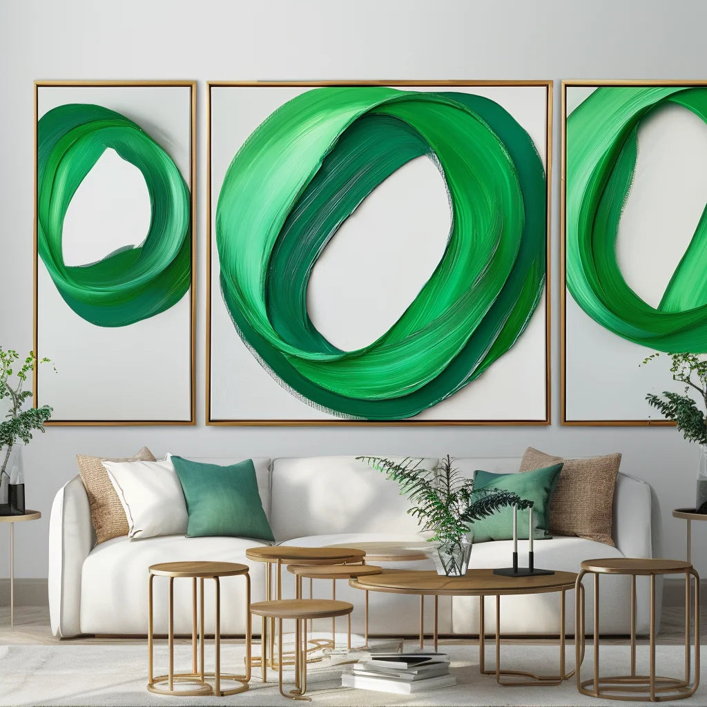 Multicolor Loop Of Light - Abstract Oil Painting For Minimalist Modern Wall Art - Artwallpainting