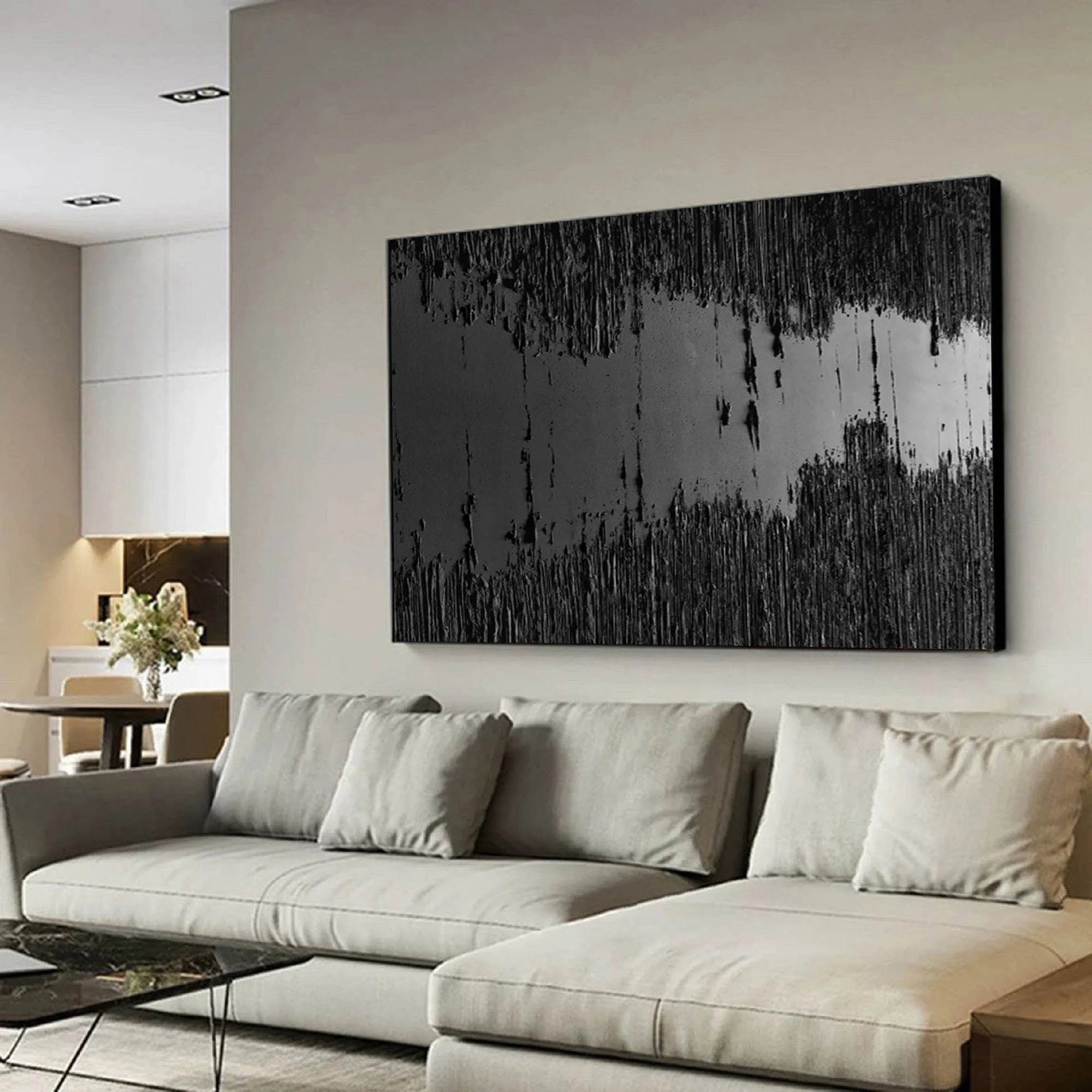 Multicolor Midnight Echo Textured Abstract Canvas Art - Artwallpainting