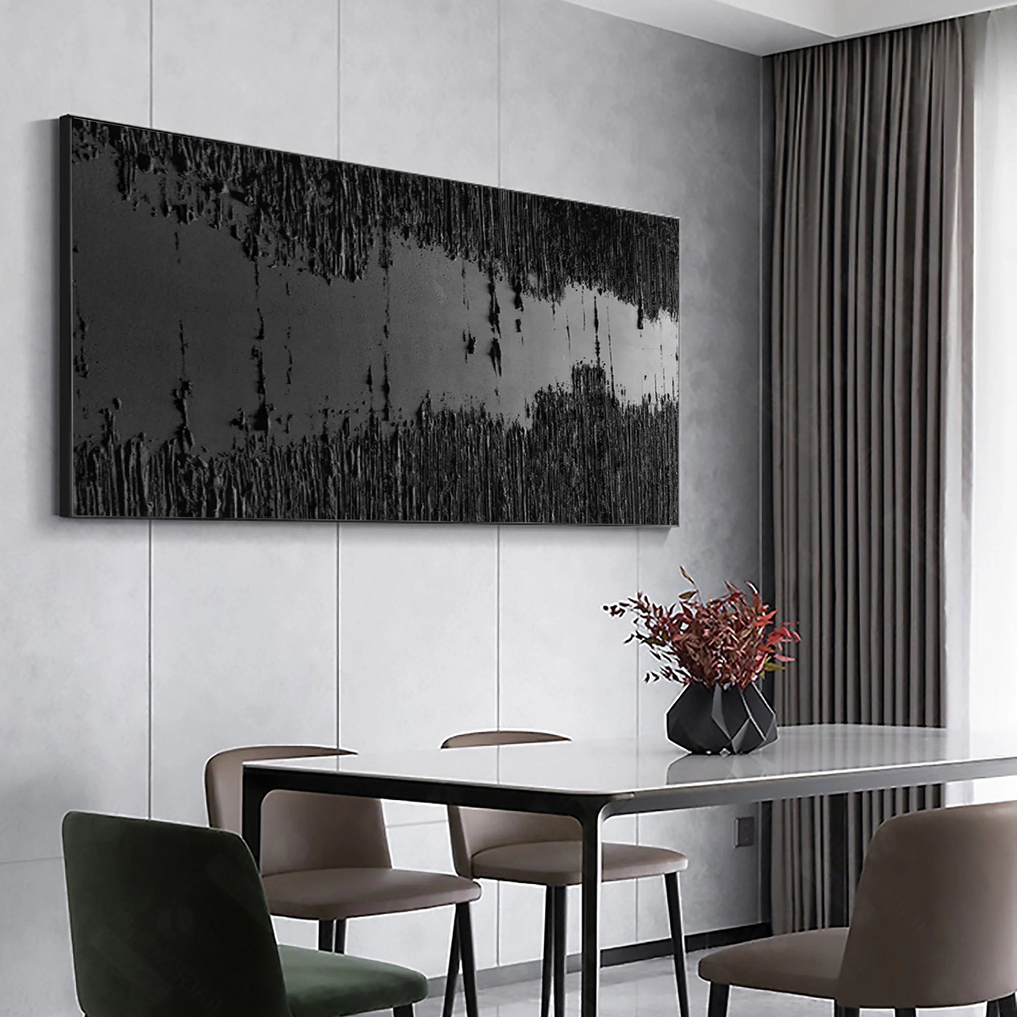 Multicolor Midnight Echo Textured Abstract Canvas Art - Artwallpainting