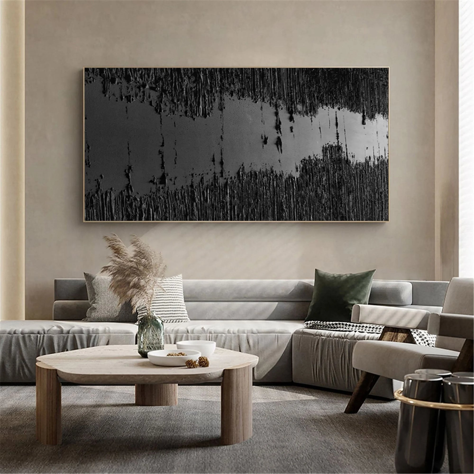 Multicolor Midnight Echo Textured Abstract Canvas Art - Artwallpainting
