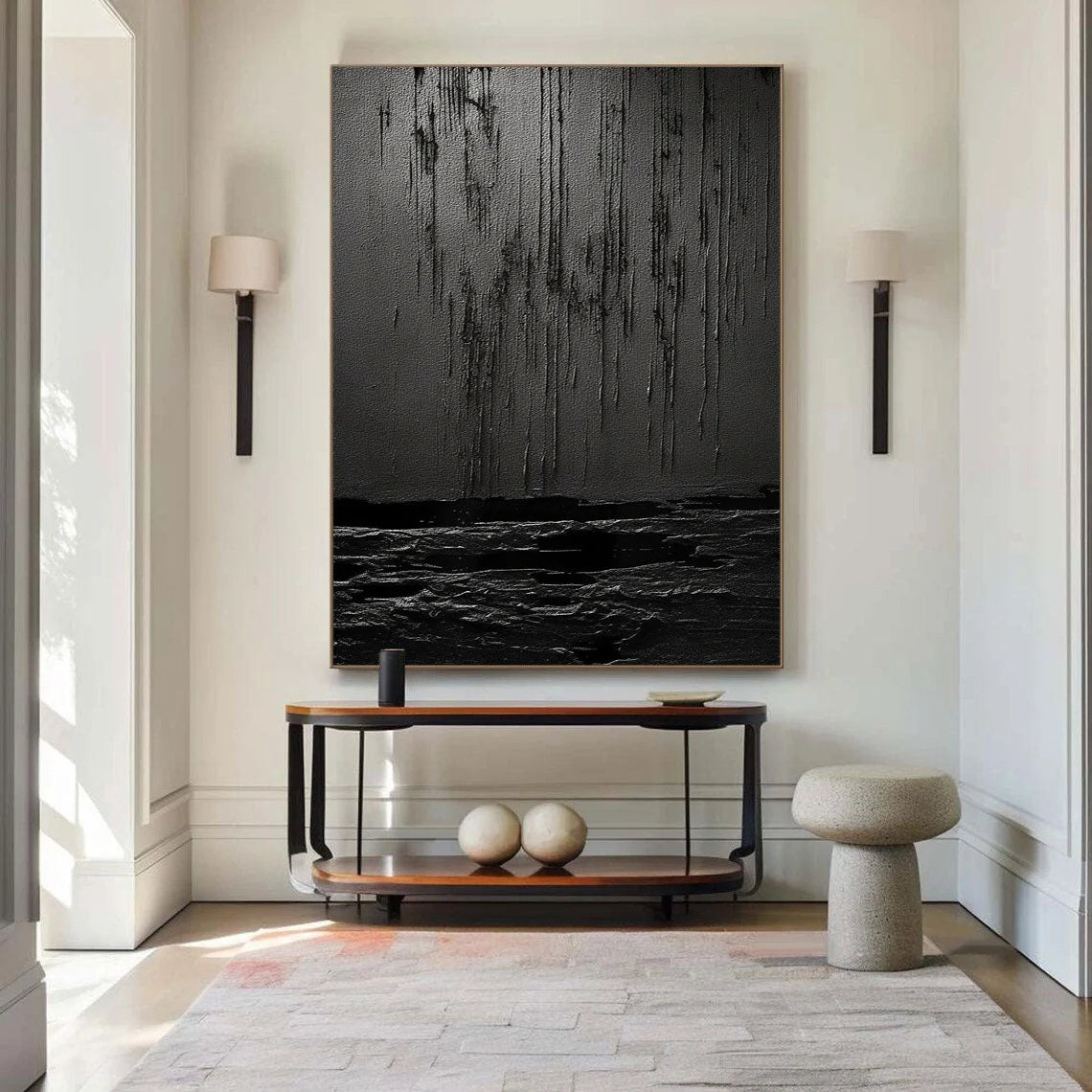 Multicolor Midnight Echoes Canvas Painting For Home Decoration - Artwallpainting
