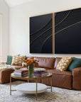 Multicolor Midnight Elegance Abstract Painting Set Of 2 - Artwallpainting