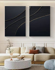 Multicolor Midnight Elegance Abstract Painting Set Of 2 - Artwallpainting