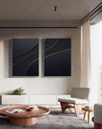 Multicolor Midnight Elegance Abstract Painting Set Of 2 - Artwallpainting