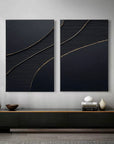 Multicolor Midnight Elegance Abstract Painting Set Of 2 - Artwallpainting