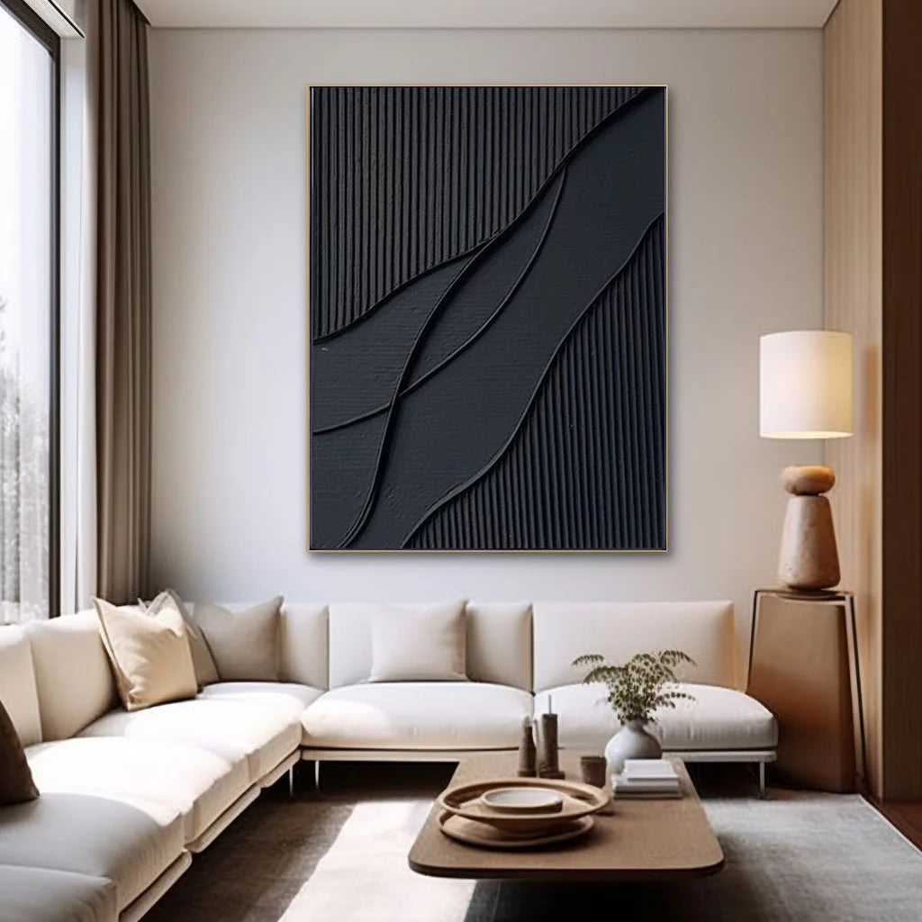 Multicolor Midnight Flow Abstract Textured Canvas Wall Art - Artwallpainting