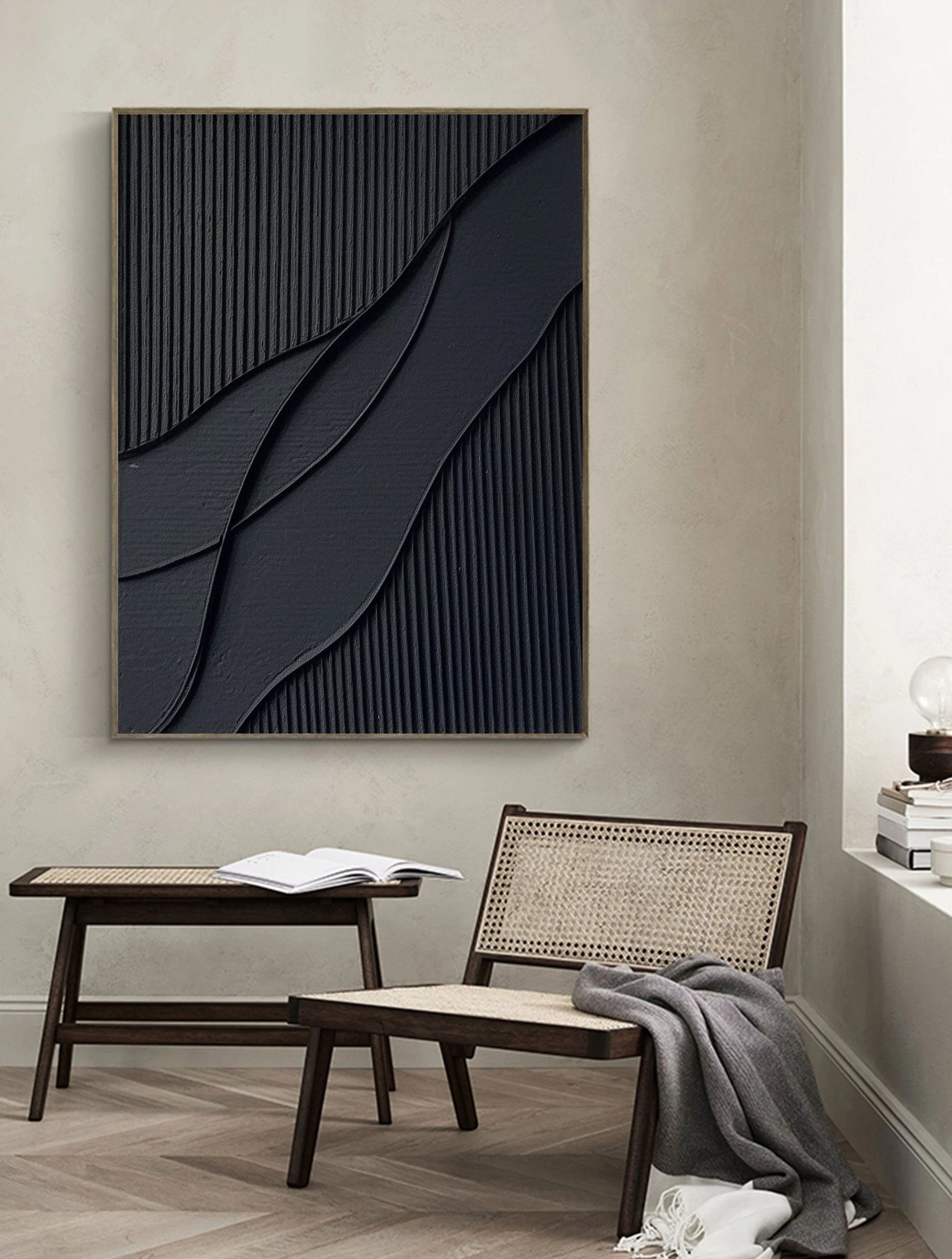 Multicolor Midnight Flow Abstract Textured Canvas Wall Art - Artwallpainting