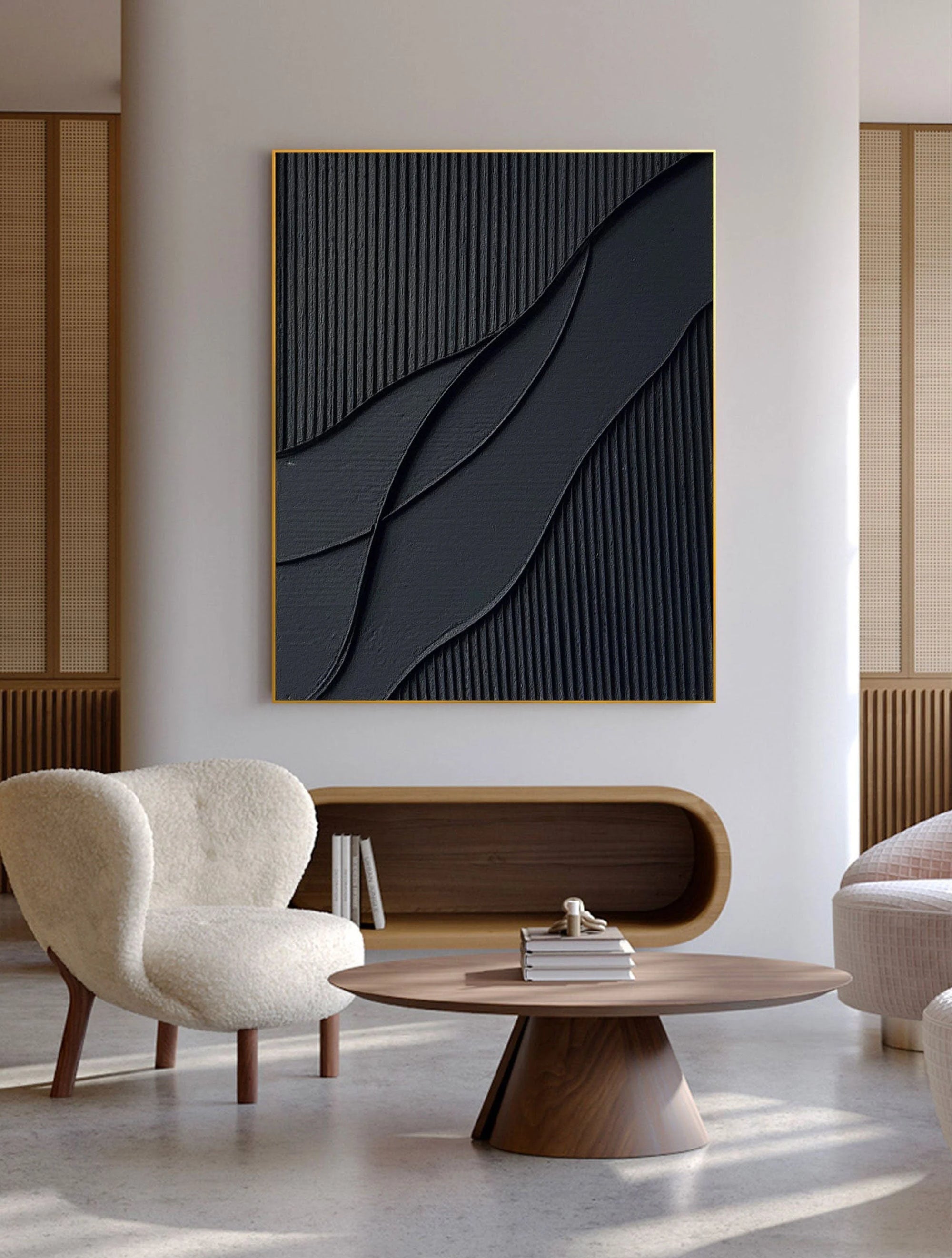 Multicolor Midnight Flow Abstract Textured Canvas Wall Art - Artwallpainting