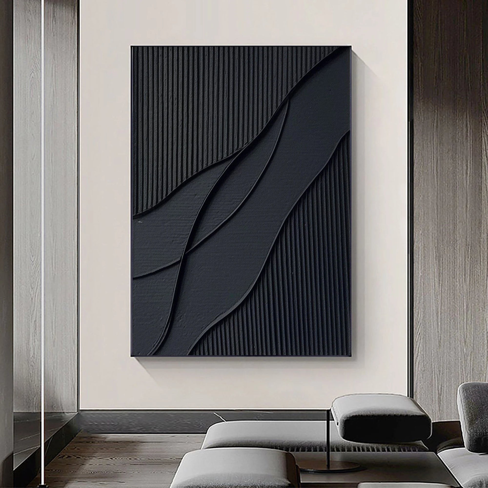 Multicolor Midnight Flow Abstract Textured Canvas Wall Art - Artwallpainting