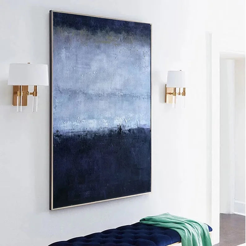Multicolor Midnight Haze-Vertical Abstract Texture Tranquil Style Wall Art - Artwallpainting