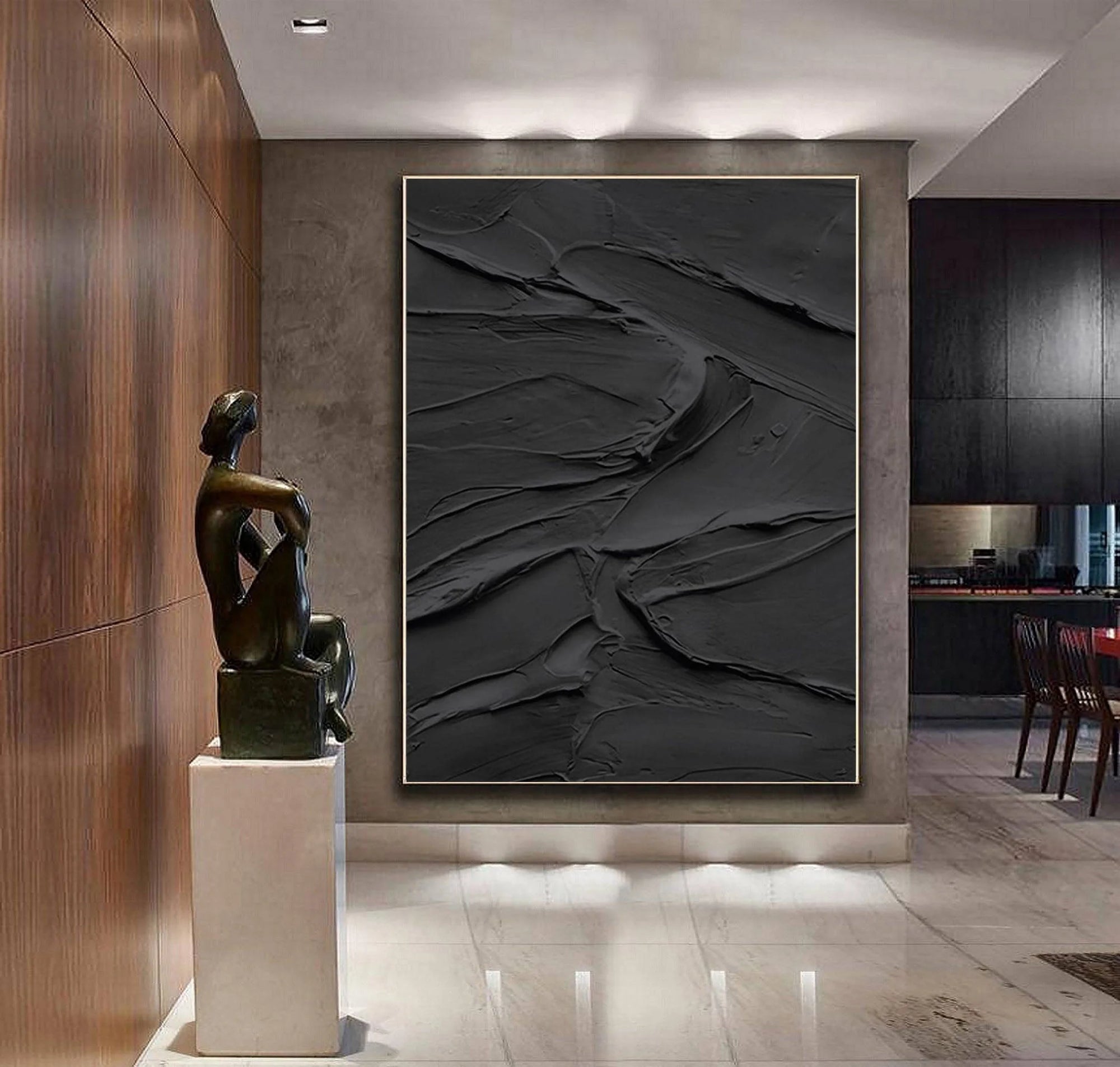 Multicolor Midnight Layers Textured Abstract Wall Art - Artwallpainting
