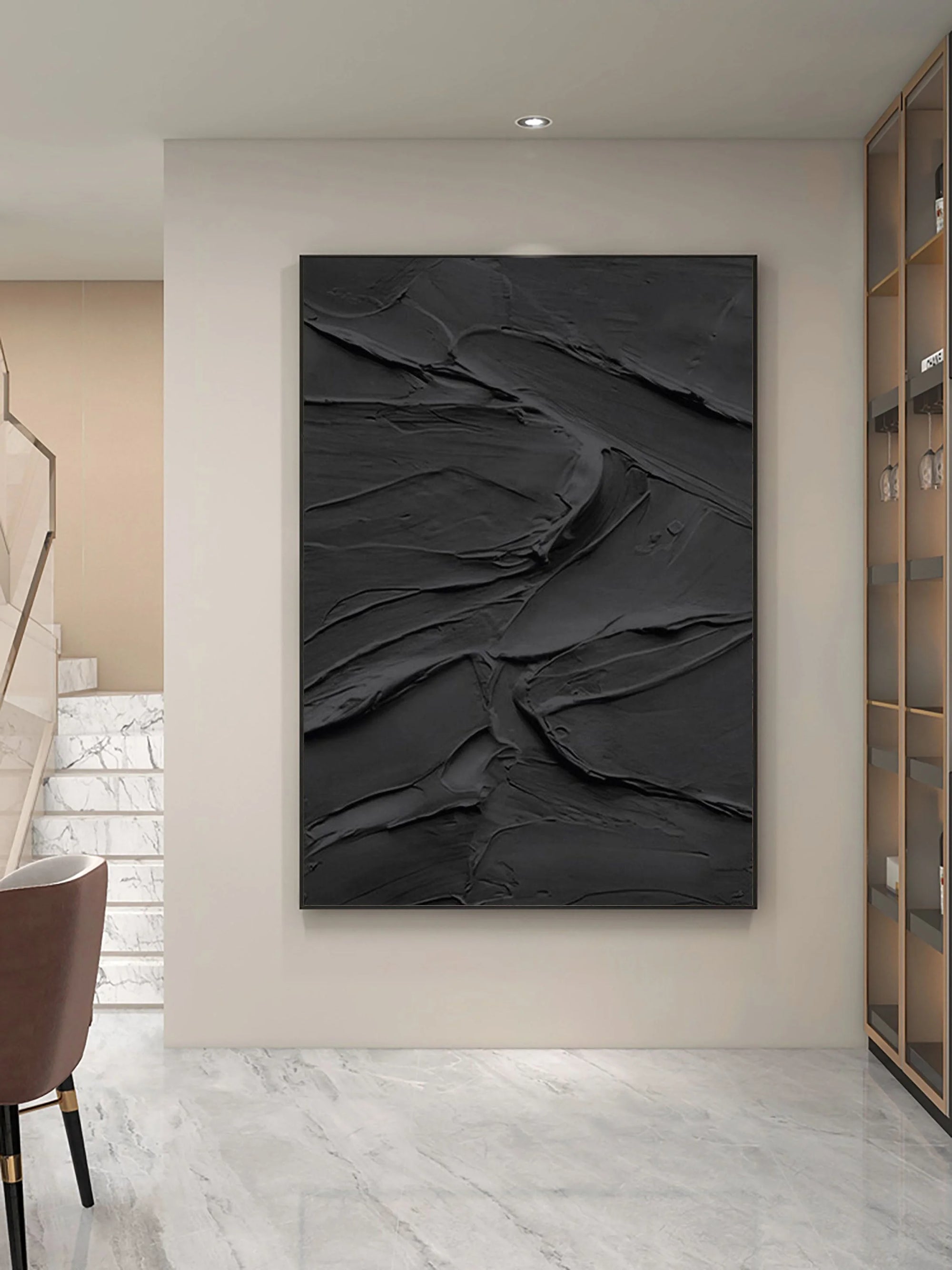 Multicolor Midnight Layers Textured Abstract Wall Art - Artwallpainting