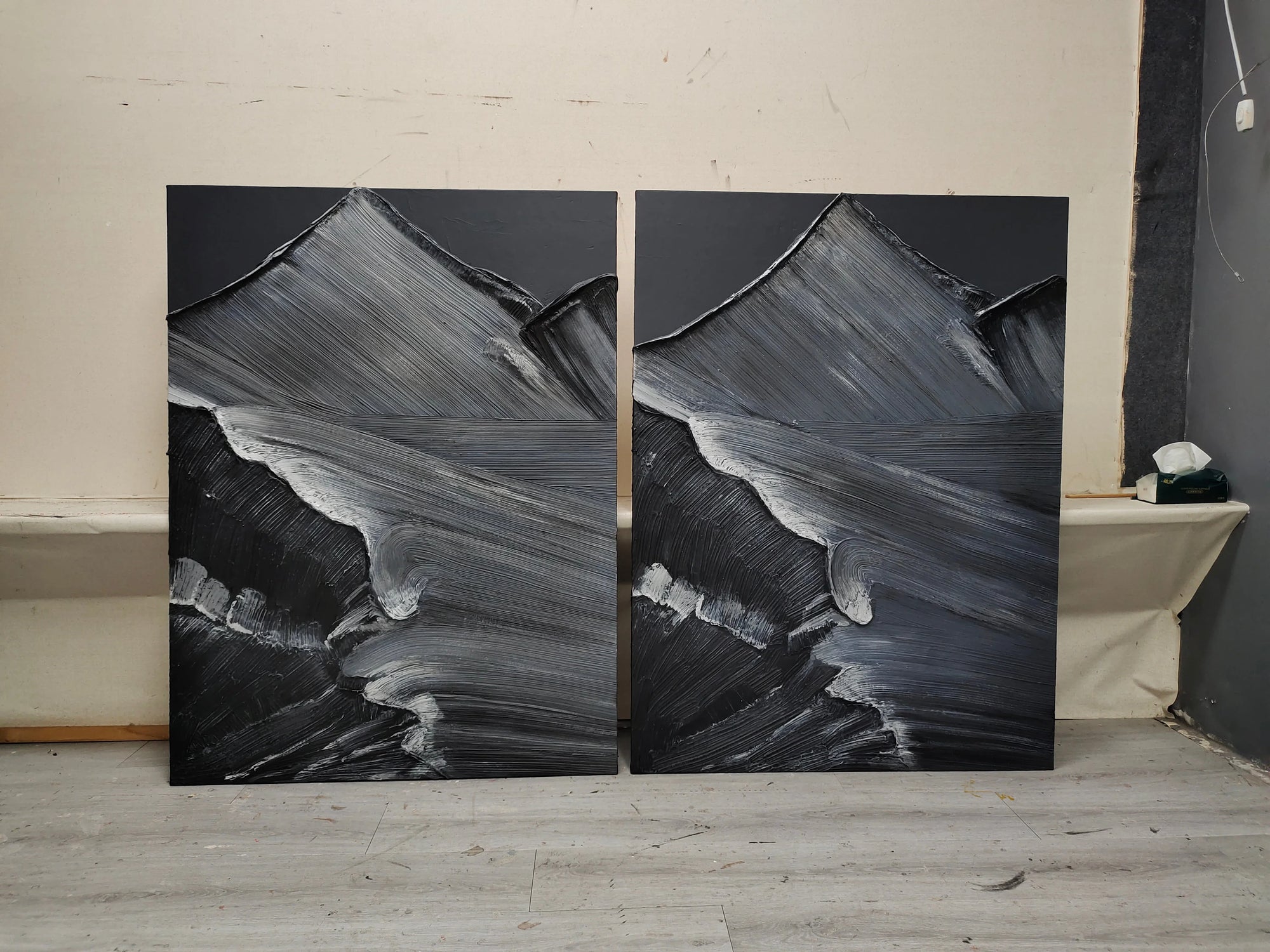 Multicolor Midnight Peaks Vertical Art - Artwallpainting